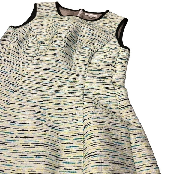 Nwts Shoshanna Charlie Jacquard Dress in Neon Yellow Sleeveless Knee Length - Picture 8 of 16